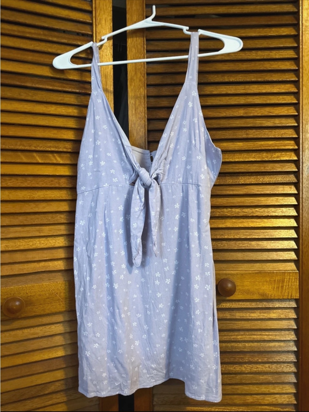 Light Lavender Floral Tie-Front dress